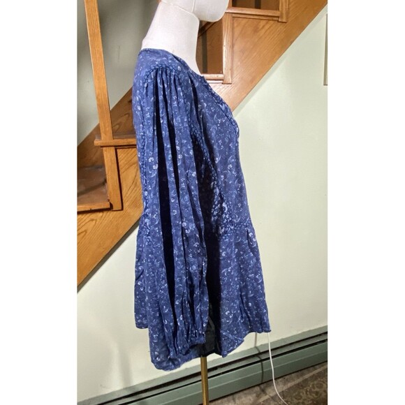 Old Navy Women's Plus Size 4X Blue Mixed Print Long Sleeve Peasant Top Bohemian - Picture 10 of 14